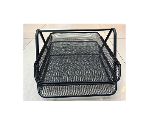 Лоток для бумаг 2-й метал. горизонтальный, чёрный (12)