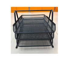 Лоток для бумаг 3-й метал. горизонтальный, черный (12)