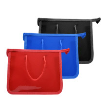 50251 Папка для тетрадей B5 на молнии, пластиковая, прозрачная, шнурок S17-6 (480)