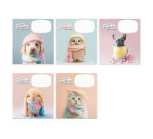 Caiet 12 file matematica Школярик, "Cute pets" 012-3253K (30/300/600)