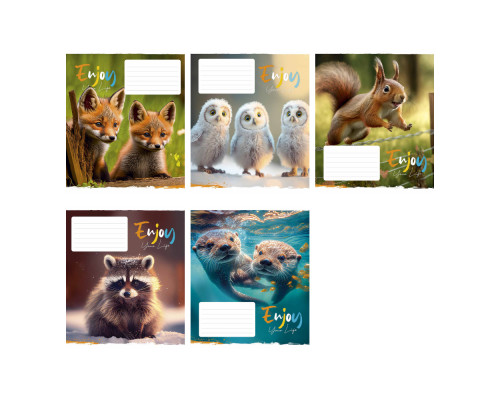 Caiet 12 file linie mare Школярик "Enjoy" 012-3252L (30/300)