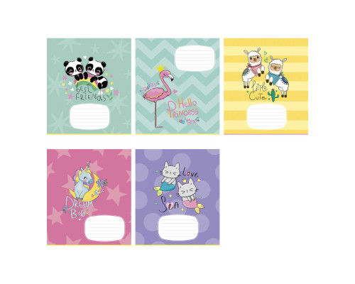 Caiet 12 file linie mare Школярик "Little cute" 012-3118L (30/300)