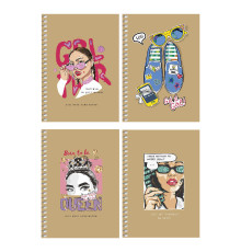Carnet A6 80 file, fară liniatură, pe spira CRAFT, Student A6-SC-080-6120 (4/144)