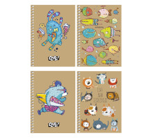 Carnet A6 80 file, fară liniatură, pe spira CRAFT, Student A6-SC-080-6121 (4/144)