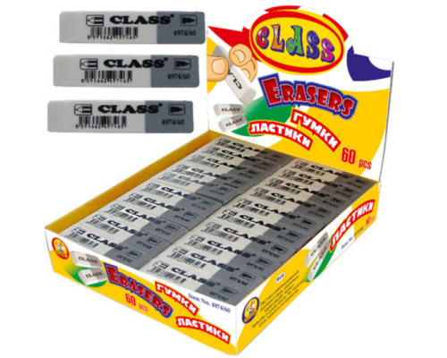 Ластик комбинированный бело-серый 4974/60, CLASS (60)
