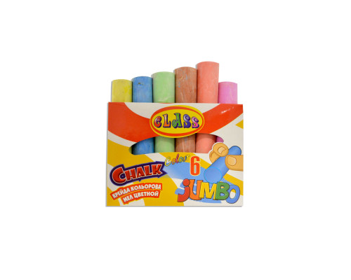 Мел цветной, 6 шт., круглый, 23*107мм, CLASS 7605 (6/60)