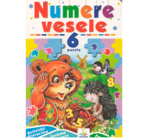 Cartea cartonata cu 6 puzzle. Numerele vesele. N*9631 (16X23,5)
