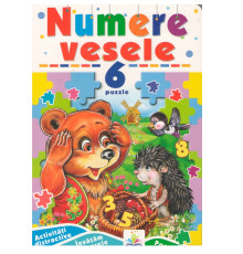 Cartea cartonata cu 6 puzzle. Numerele vesele. N*9631 (16X23,5)