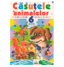 Cartea cartonata cu 6 puzzle. Casutele animalelor. N*9709 (16X23,5)