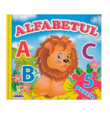 Cartea cartonata cu 5 puzzle. Alfabetul. N*9242 (15.5X15.5)