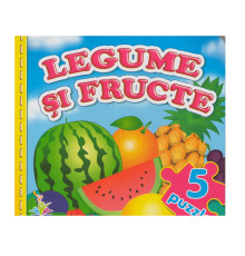 742793 Cartea cartonata cu 5 puzzle. Legume si fructe. N*9273 (15.5X15.5)