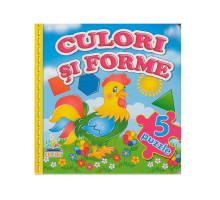 Cartea cartonata cu 5 puzzle. Culori si forme. N*9280 (15.5X15.5)