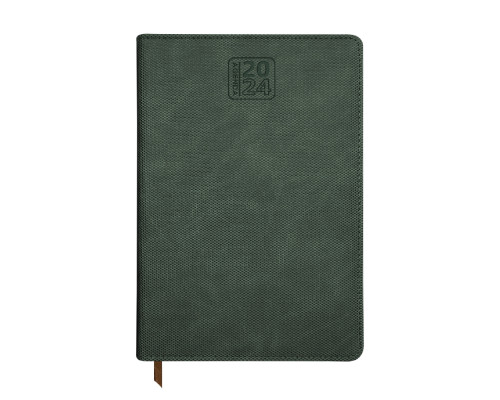 9202411 Agenda A5 datata 2024, verde, structura "panza"