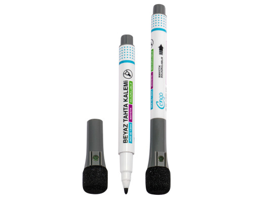 Marker whiteboard negru, magnetic, cu radieră CGO-194