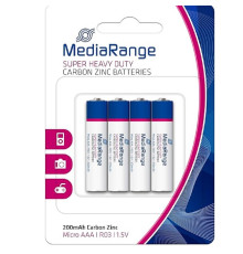 Батарейка AAA, Carbon-Zinc, MediaRange, 4шт.MRBAT141 (12/144)