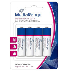 Батарейка AA, Carbon-Zinc, MediaRanger, 4шт.MRBAT144 (12/144)