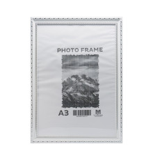 Фоторамка A3 белая с серебрянным узором 24мм F2409-2 CM*2217