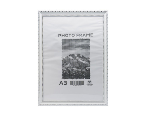 Rama foto A3 alb cu ornament argintiu 24mm F2409-2 CM*2217