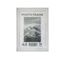 Фоторамка A4 c ножкой-подставкой белая с серебрянным узором 24мм F2409-2 CM*2317