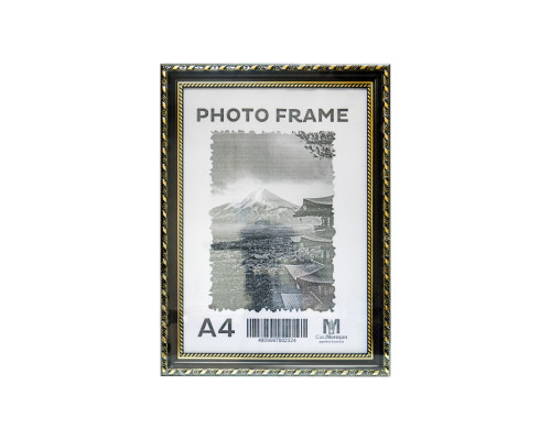 Rama foto A4 cu suport negru cu ornament auriu, 24mm F2409-1 CM*2324 Rama foto A4 cu suport negru cu ornament auriu, 24mm F2409-1 CM*2324