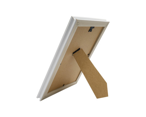 Фоторамка A5 15*20 c ножкой-подставкой белая с серебрянным узором, 24мм F2409-2 CM*2417