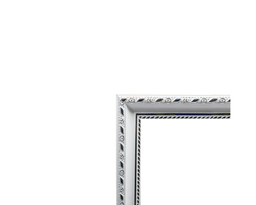 Rama foto A5 15*20 cu suport alba cu ornament argintiu, 24mm F2409-2 CM*2417