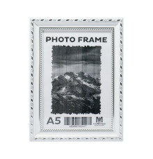 02086 Rama foto A5 15*20 cu suport alba cu ornament argintiu, 24mm F2002-3 CM*2417