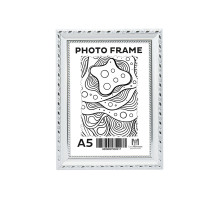 Rama foto A5 15*20 cu suport alba cu ornament argintiu, 24mm F2409-2 CM*2417