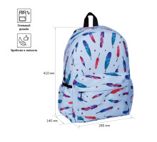 52811 Rucsac 1sectii 41*28*14сm, ArtSpace Pattern "Feathers" Bdg_18042