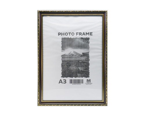 Фоторамка A3 черная с золотым узором 24мм F2409-1 CM*2224