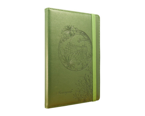 Carnet А5 120foi, matem., cu elastic, piele eco, verde, 9255