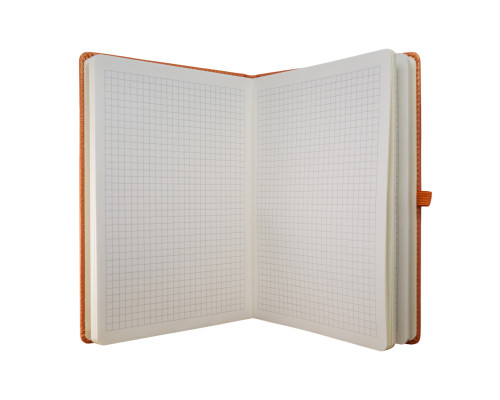 Carnet А5 120foi, matem., cu elastic, piele eco, oranj, 9256