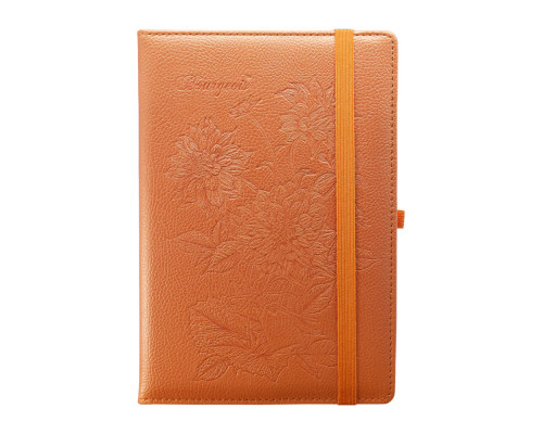 Carnet А5 120foi, matem., cu elastic, piele eco, oranj, 9256