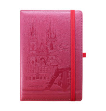 Carnet А5 120foi, matem., cu elastic, piele eco, bordo, 9254