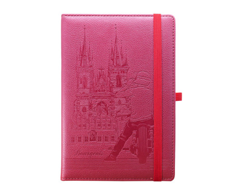 Carnet А5 120foi, matem., cu elastic, piele eco, bordo, 9254