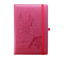 Carnet А5 120foi, matem., cu elastic, piele eco, bordo, 9254