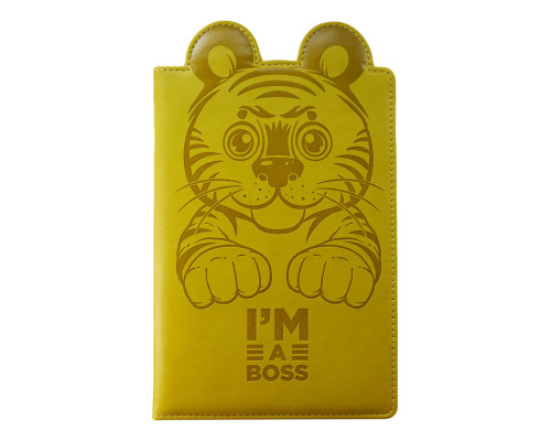 Блокнот детский А5 64л. чистый лист, эко-кожа, оливковый 9328