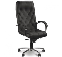 Кресло из натуральной кожи, Cuba Steel Chrome LE-A