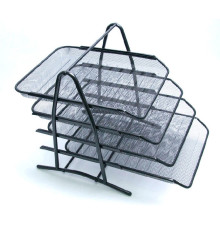 Tava p-u documente metal 4 sectii orizontal, negru, (12)