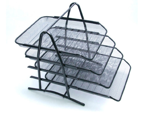 Tava p-u documente metal 4 sectii orizontal, negru, (12)