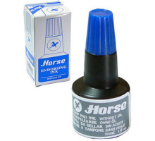 400120 Краска штемпельная Horse синяя 30мл (12/360)