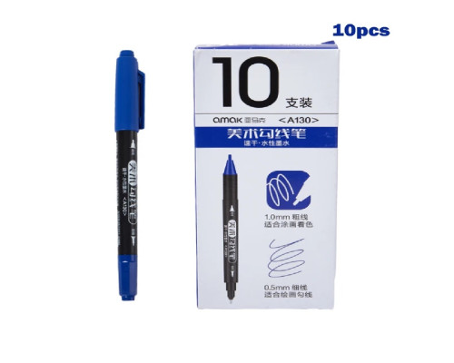 30087 Marker CD, 2 parti 1.0-0.5mm albastru, AMAK A-130 (10/100/3200)