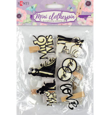 Set de clame decorative "MrsiMrs", 3,5cm, 6buc. Santi 742138