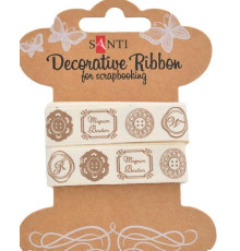 Хлопчатобумажная лента с рисунком "Винтаж", 2м, Santi 741316