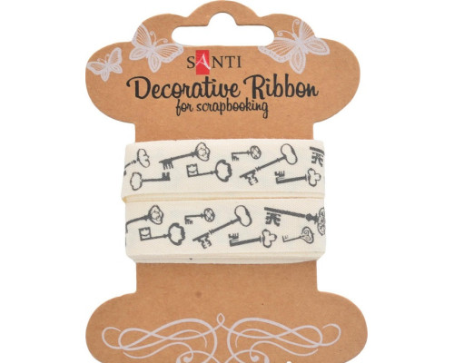 Panglica din bumbac cu desen „Cheile”, 2m, Santi 741324