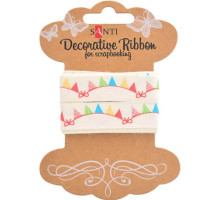 Panglica din bumbac cu desen „Dispoziție de sărbătoare”, 2m, Santi 741326