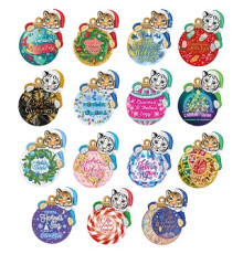 Елочное украшение из картона "Тигр на удачу с предсказанием", 7,3*10,4*0,2см Rf*1784