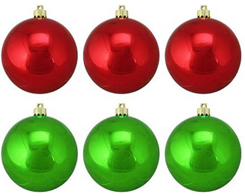 03409 Набор шаров из полистирола "Kрасный и зеленый" 6шт, 60мм, Rf*2049