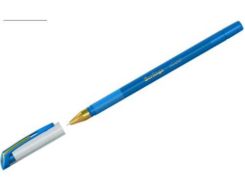 Ручка шариковая голубая, 0,7мм, грип, Berlingo "xGold" (12/120/960)