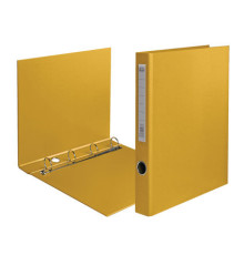 645658 Папка-регистратор картон А4, 4 кольца(25мм) желтая PVC 91095